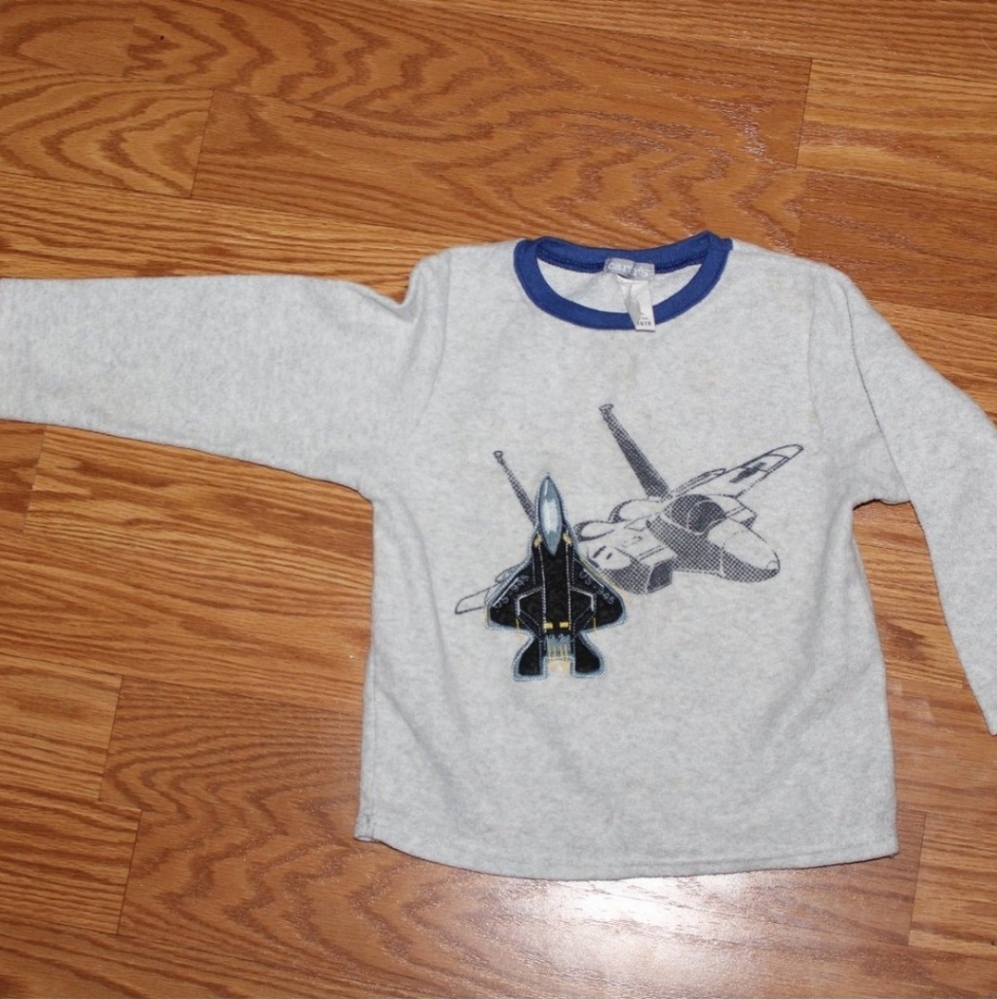 ✈️ Jet Graphic Gray Sweatshirt – Boys 4T
